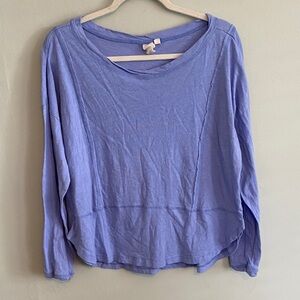 Ady P Women's Blue Long Sleeve Top 100% Cotton Size Large